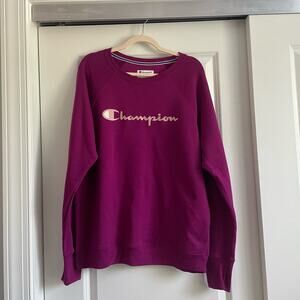 Bright Purple Champion Crew Neck Athleisure Size XL